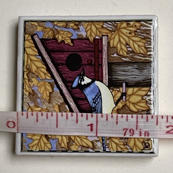 Dan Morris Magnetic Frame Fridge Leaves Bird House Garden Farmhouse Fall - Picture 4 of 5